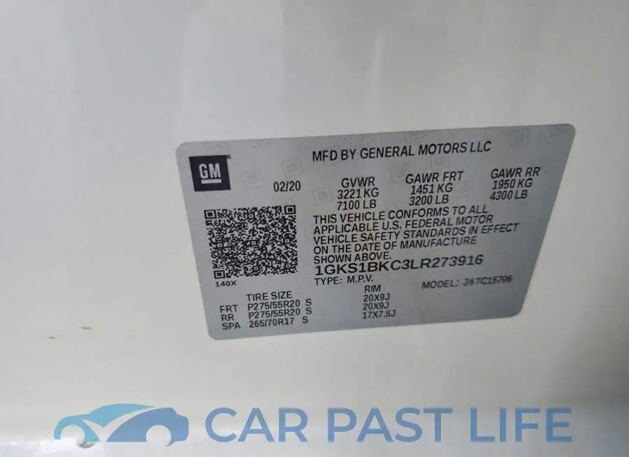 1GKS1BKC3LR273916# 12