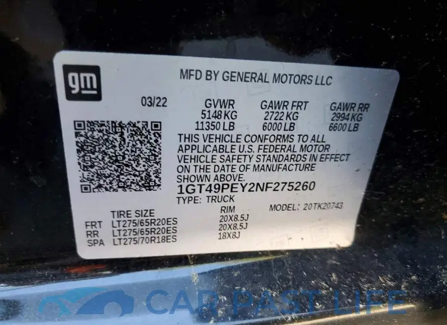 1GT49PEY2NF275260# 12