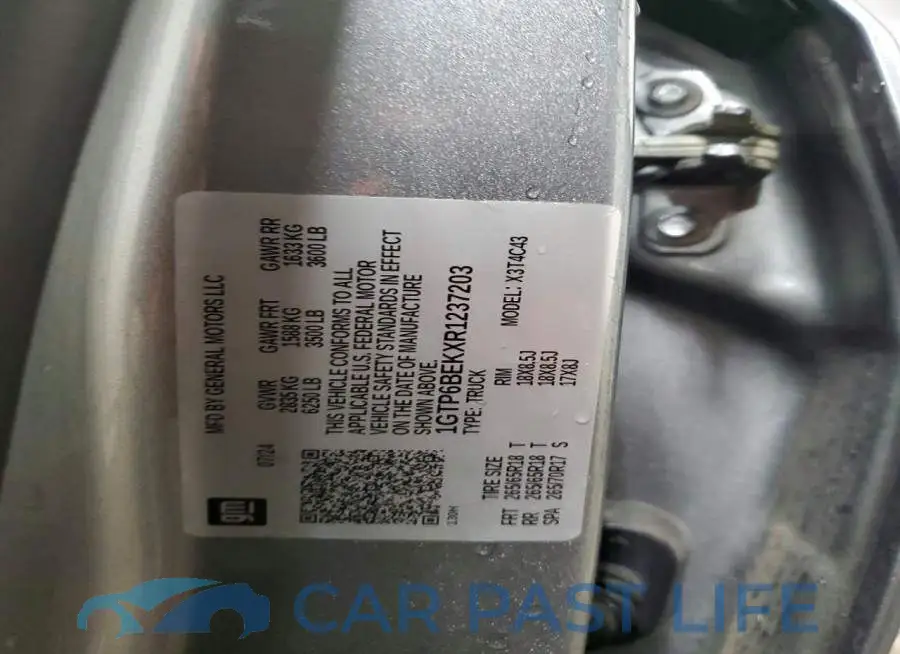1GTP6BEKXR1237203# 12