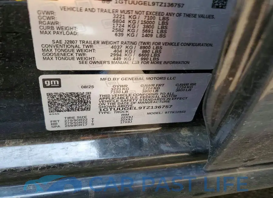 1GTUUGEL9TZ136757# 12