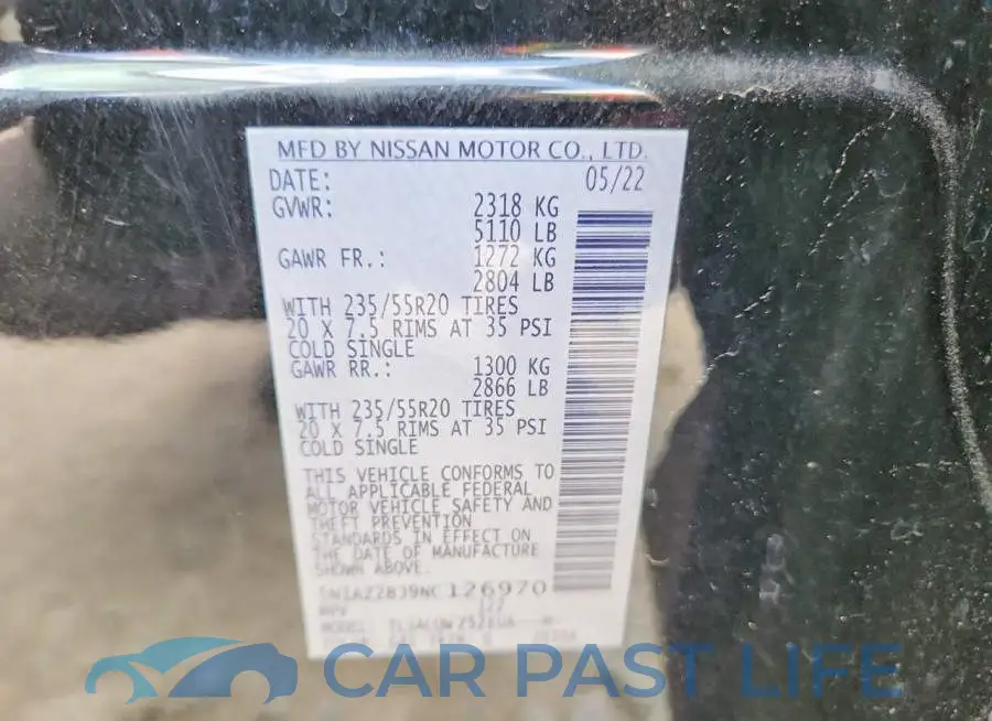 5N1AZ2BJ9NC126970# 12