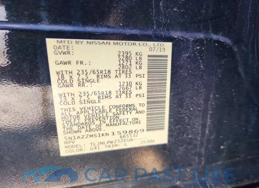 5N1AZ2MS1KN159869# 13