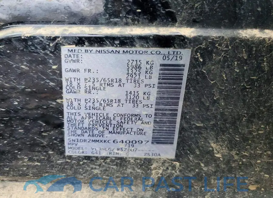 5N1DR2MMXKC640097# 12