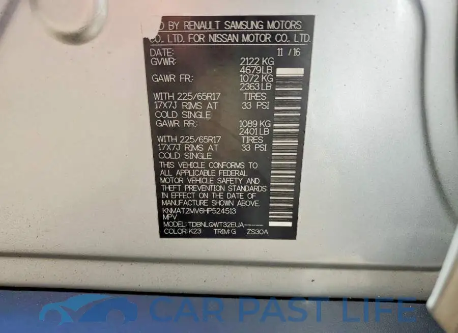 KNMAT2MV6HP524513# 13