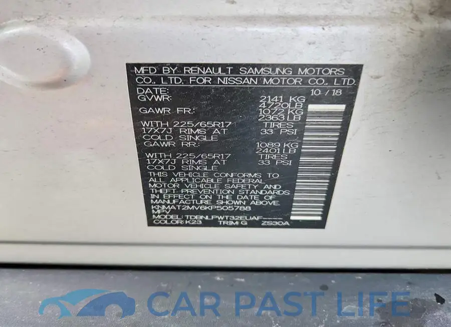 KNMAT2MV6KP505788# 12