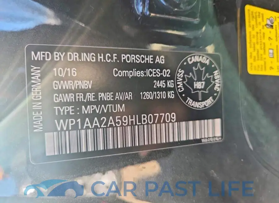 WP1AA2A59HLB07709# 13