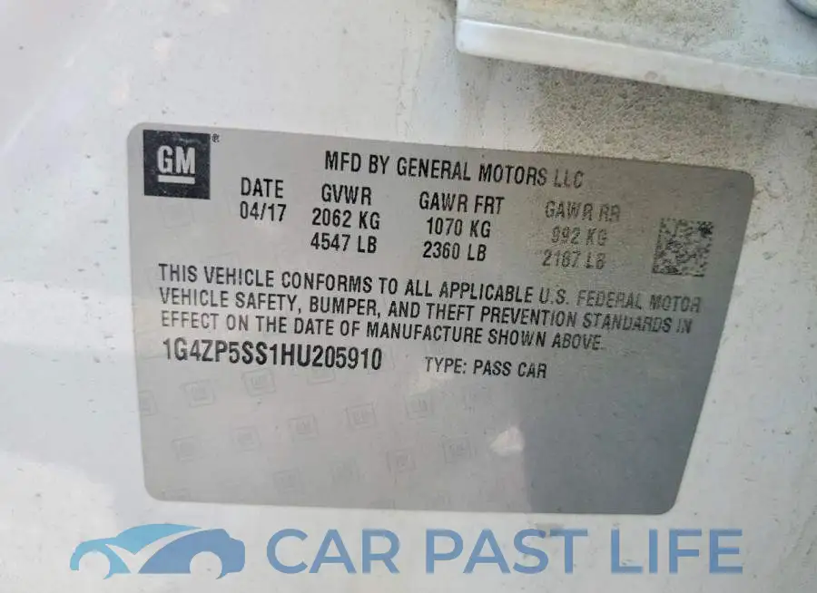 1G4ZP5SS1HU205910# 13