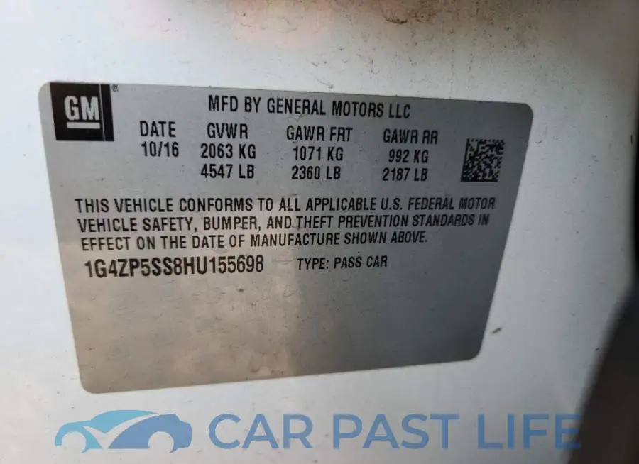1G4ZP5SS8HU155698# 12