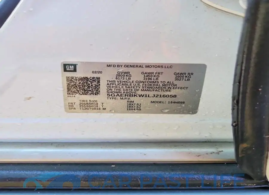 5GAERBKW1LJ216058# 13