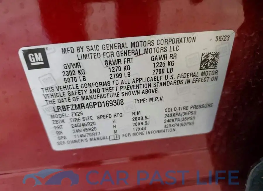 LRBFZMR46PD169308# 13