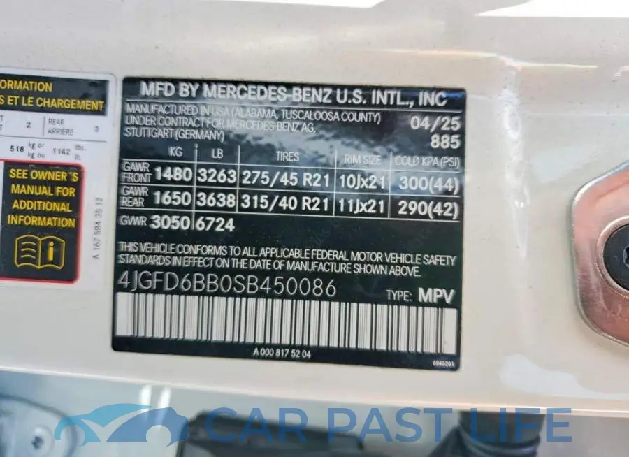 4JGFD6BB0SB450086# 13