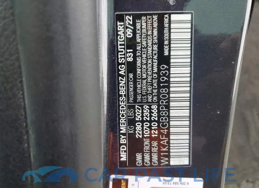 W1KAF4GB8PR081939# 12