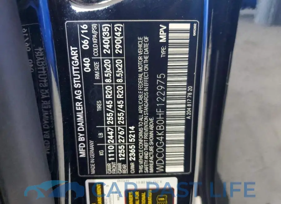 WDC0G4KB0HF122975# 13