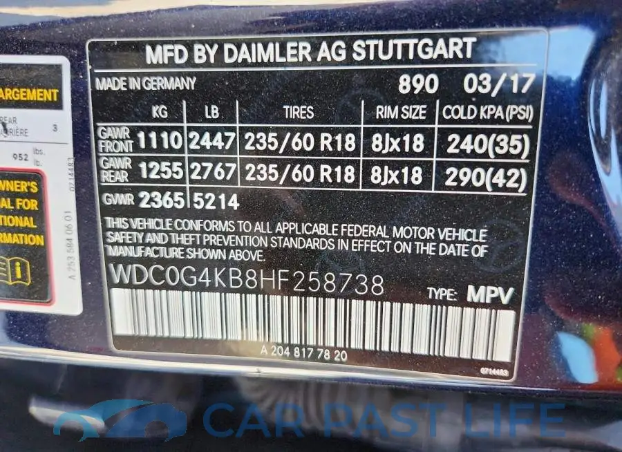 WDC0G4KB8HF258738# 13