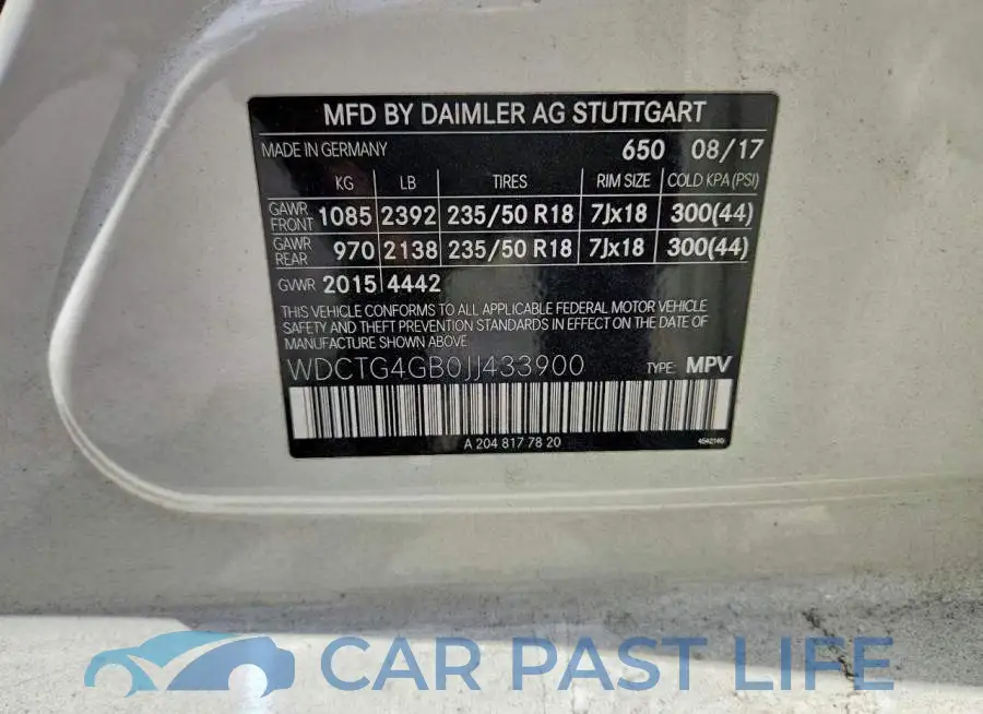 WDCTG4GB0JJ433900# 13