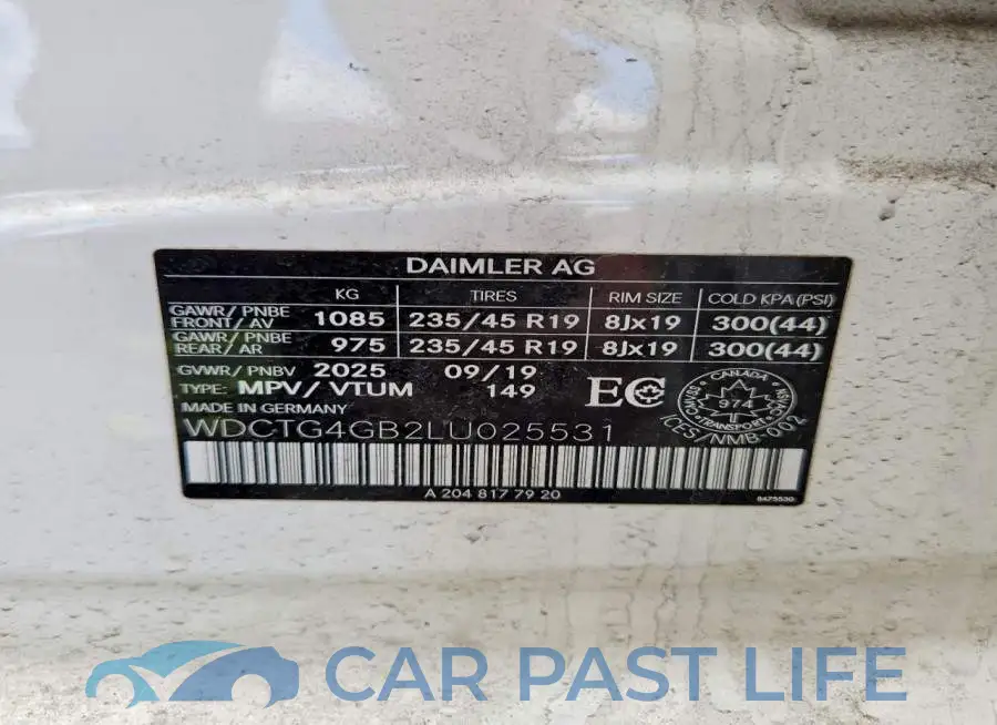 WDCTG4GB2LU025531# 12