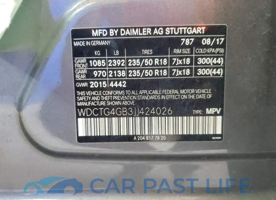 WDCTG4GB3JJ424026# 12