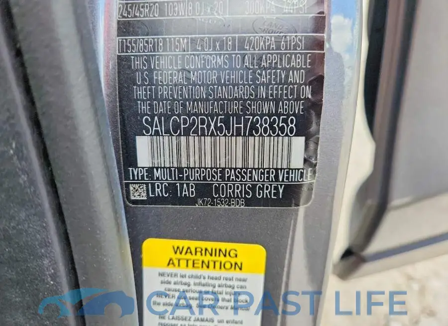 SALCP2RX5JH738358# 12