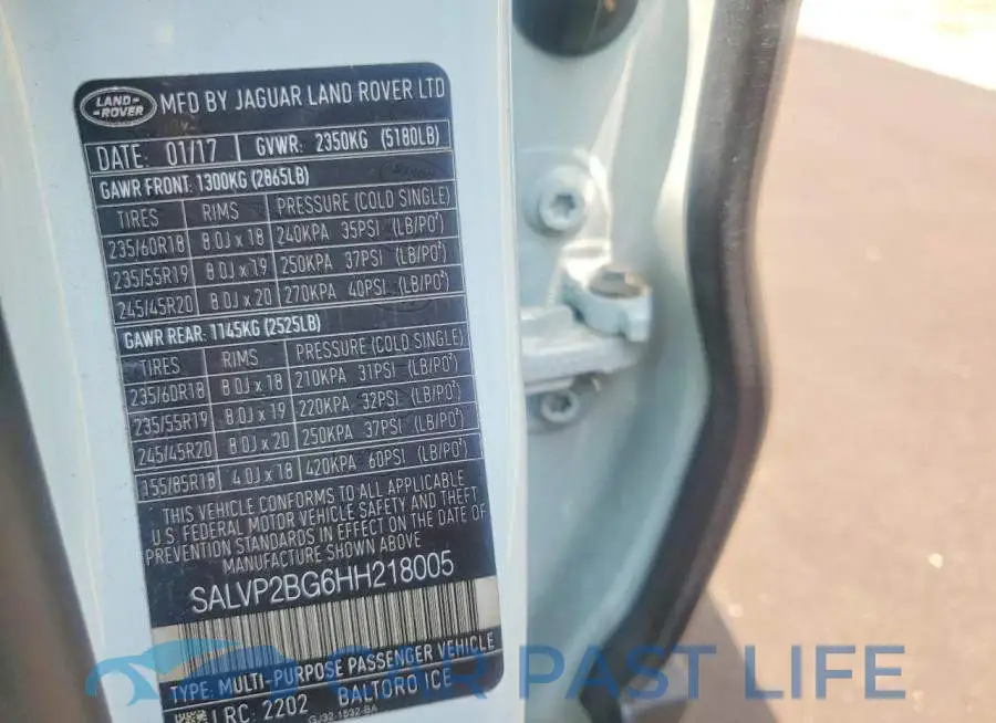 SALVP2BG6HH218005# 13
