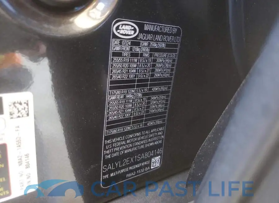 SALYL2EX1SA804146# 12