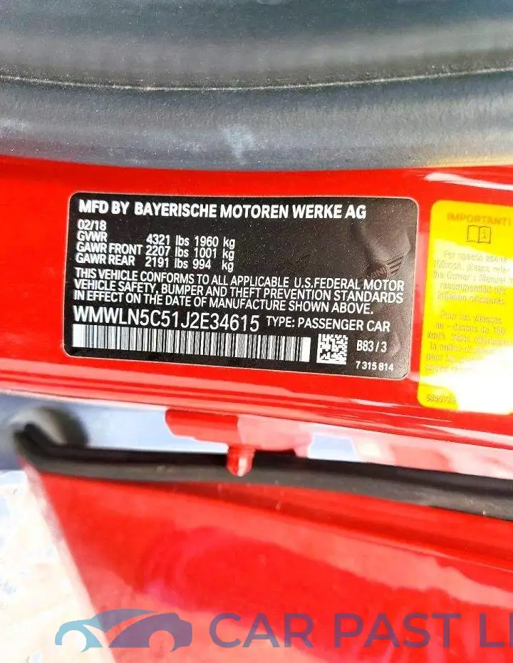 WMWLN5C51J2E34615# 12