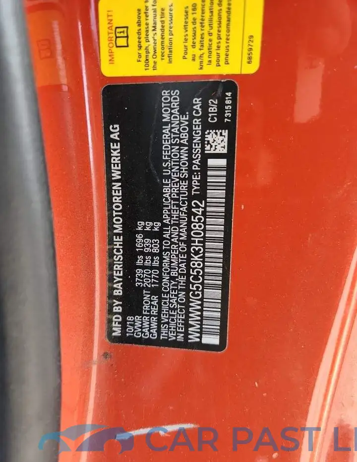 WMWWG5C58K3H08542# 12