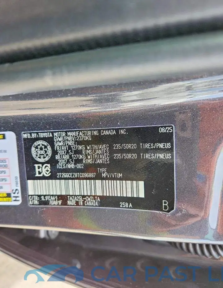 2T2GGCEZ8TC096887# 13
