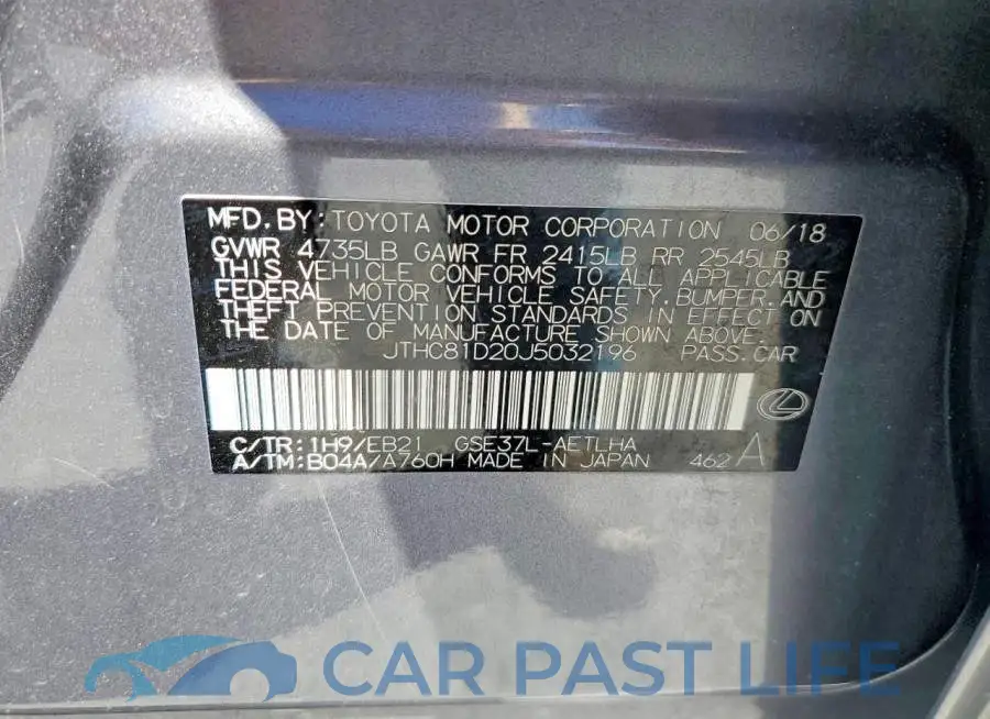 JTHC81D20J5032196# 12