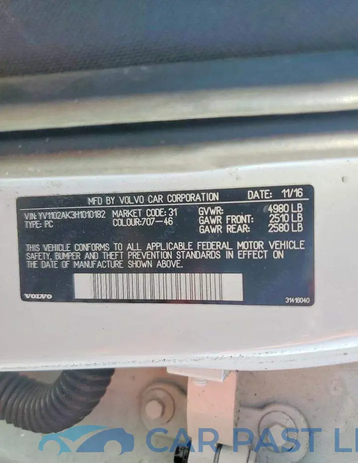 YV1102AK3H1010182# 12