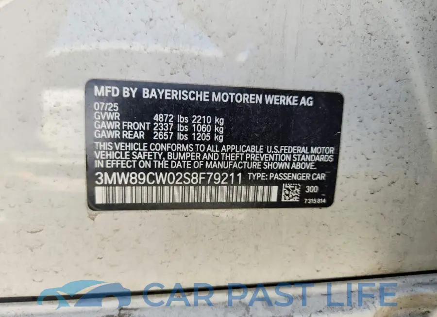 3MW89CW02S8F79211# 12