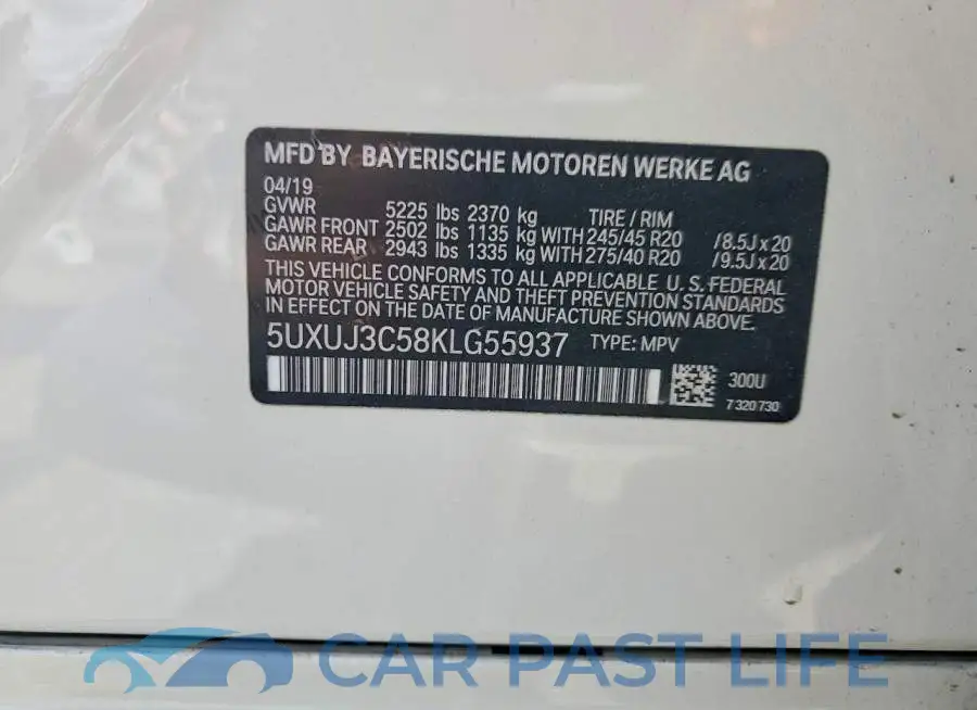 5UXUJ3C58KLG55937# 14