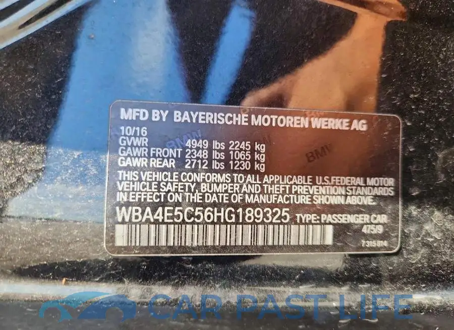 WBA4E5C56HG189325# 12