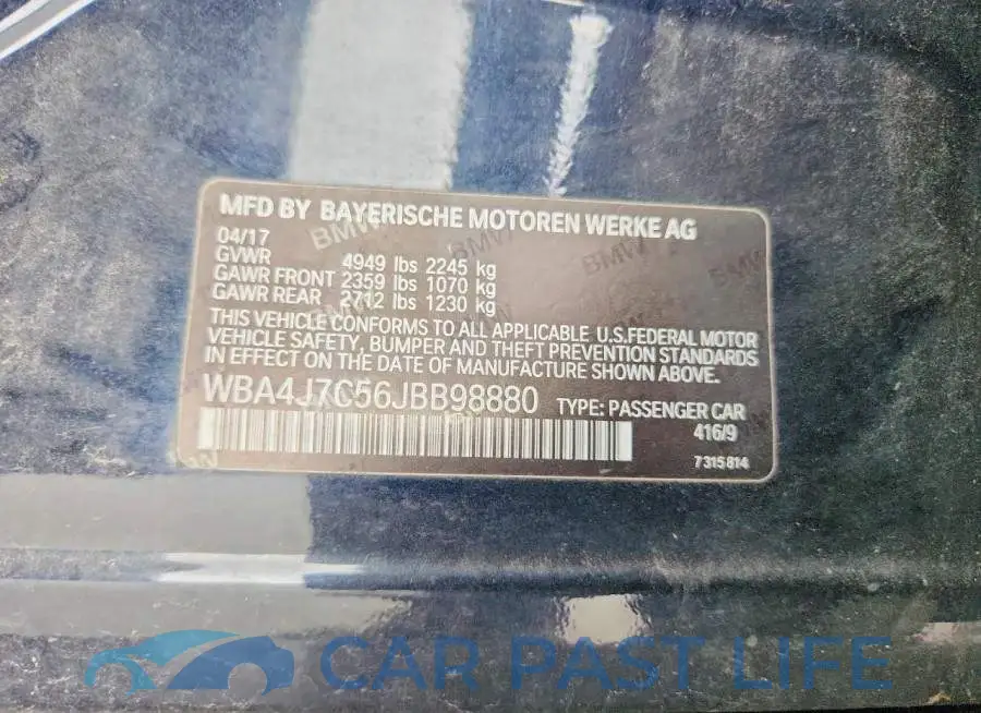 WBA4J7C56JBB98880# 13