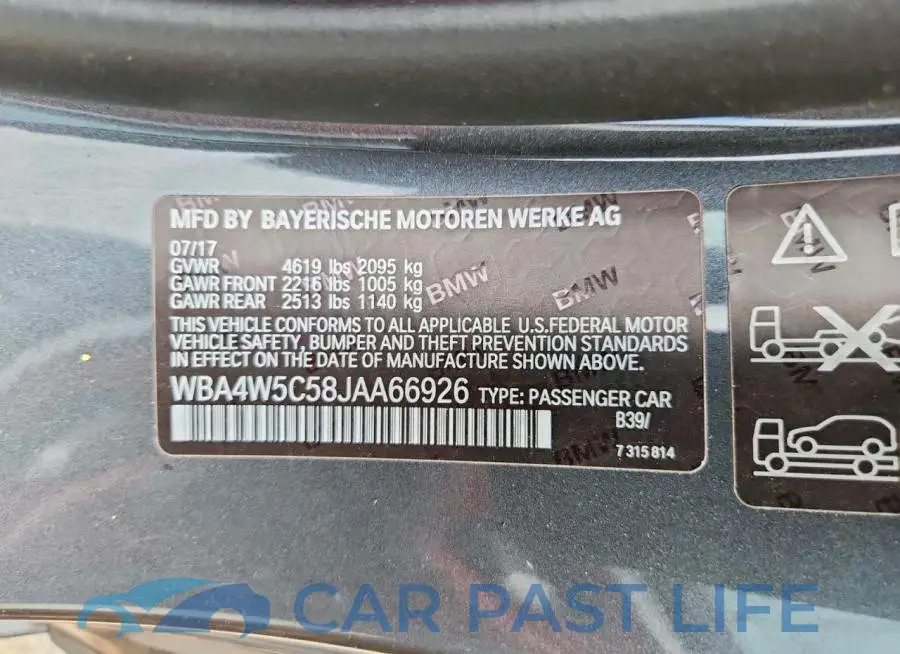 WBA4W5C58JAA66926# 12