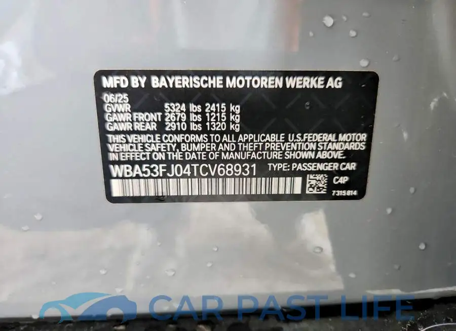 WBA53FJ04TCV68931# 12
