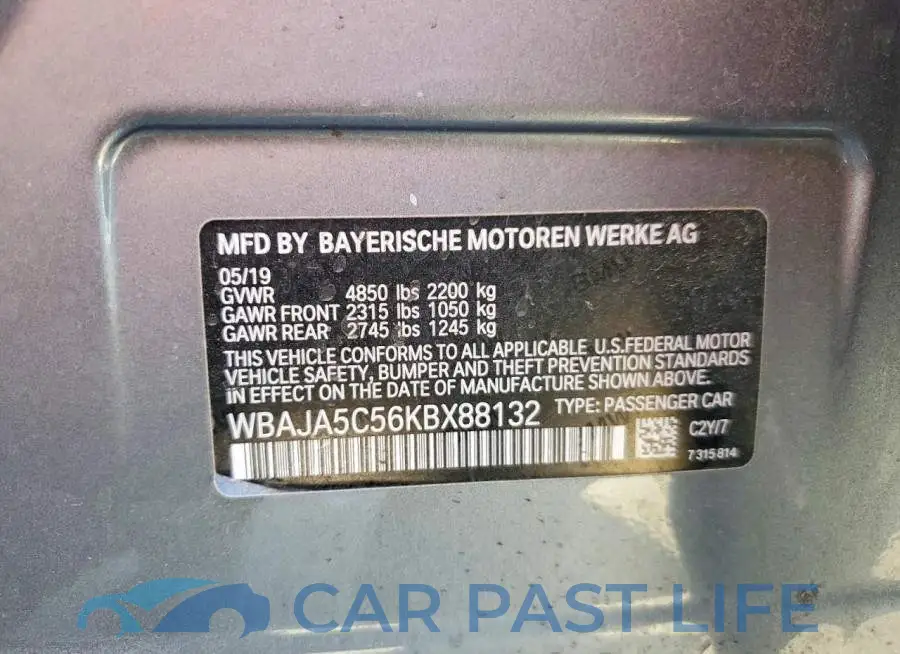 WBAJA5C56KBX88132# 12