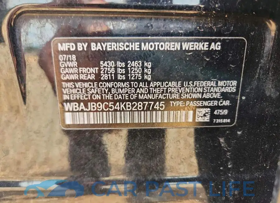 WBAJB9C54KB287745# 12