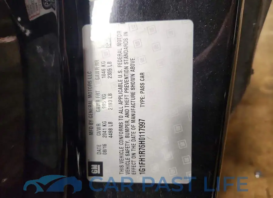 1G1FH1R76H0117997# 12