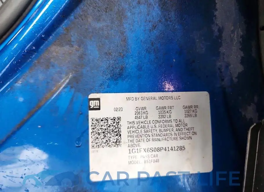 1G1FX6S08P4141285# 12