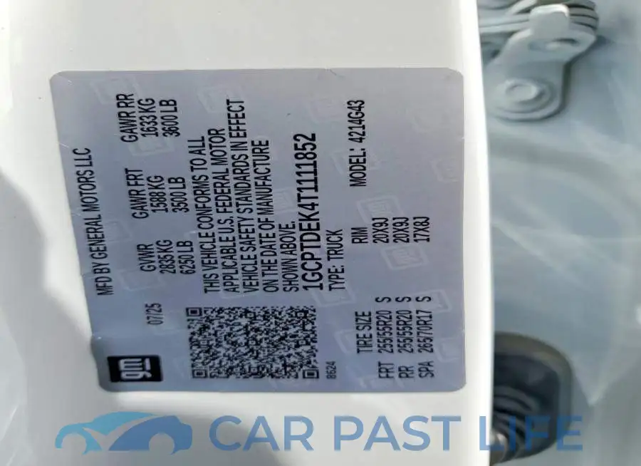 1GCPTDEK4T1111852# 12