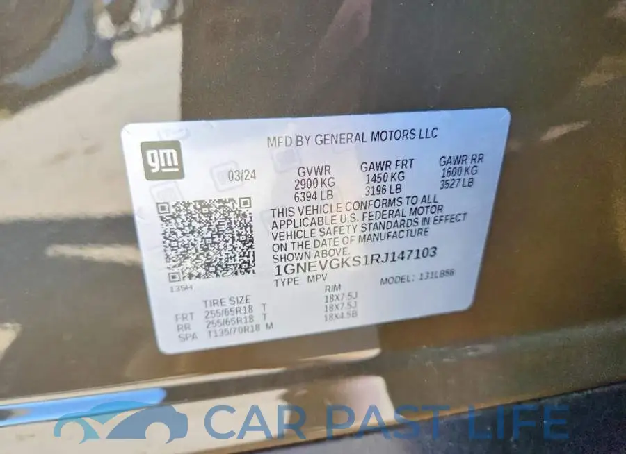 1GNEVGKS1RJ147103# 14