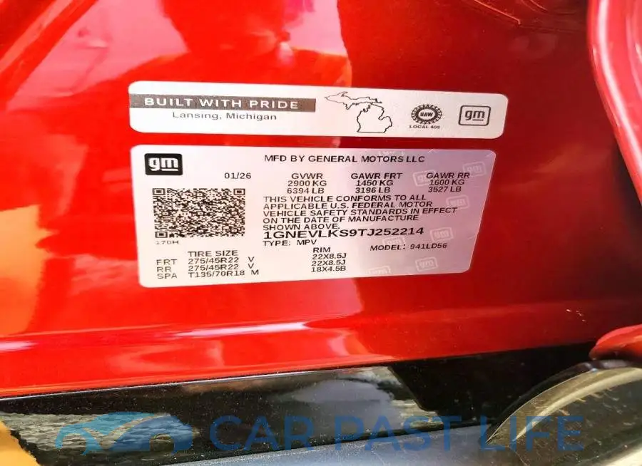 1GNEVLKS9TJ252214# 13