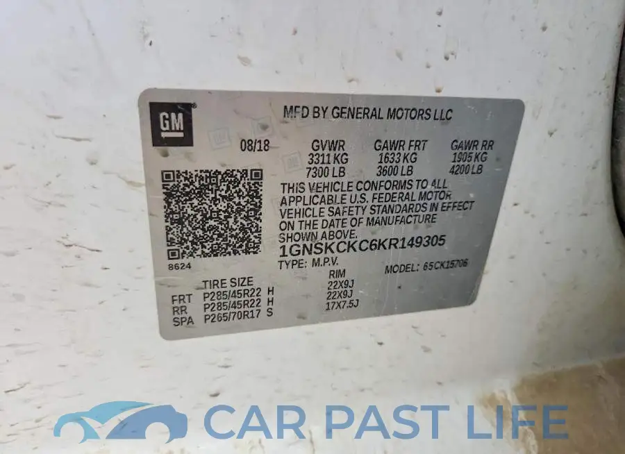 1GNSKCKC6KR149305# 12