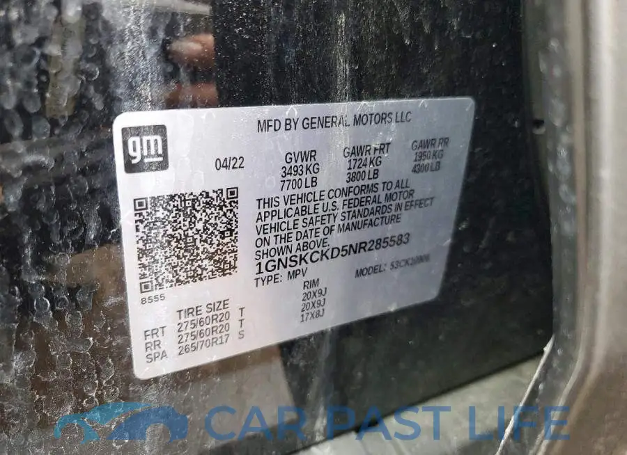 1GNSKCKD5NR285583# 12