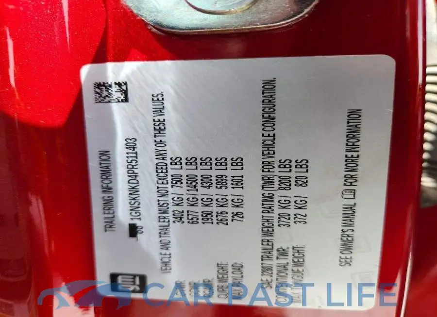 1GNSKNKD4PR511403# 13