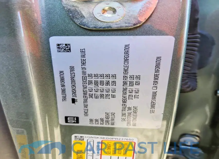 1GNSKSKD0PR237650# 13