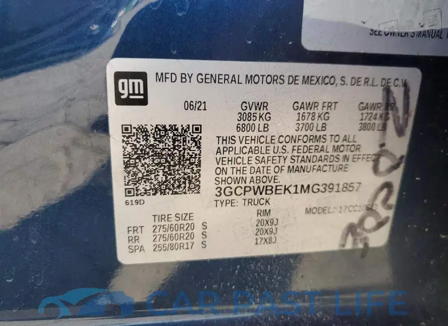 3GCPWBEK1MG391857# 13