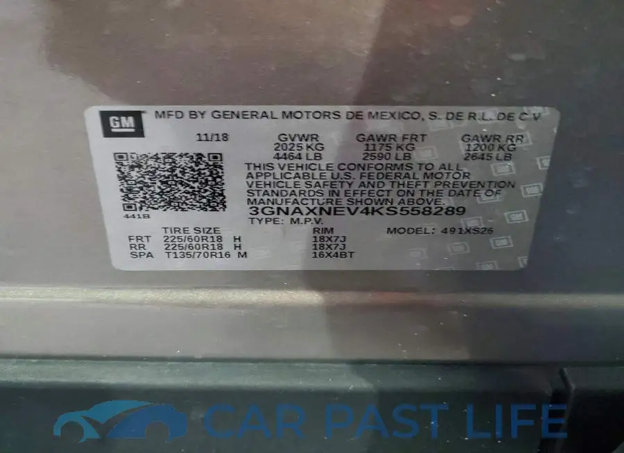 3GNAXNEV4KS558289# 14