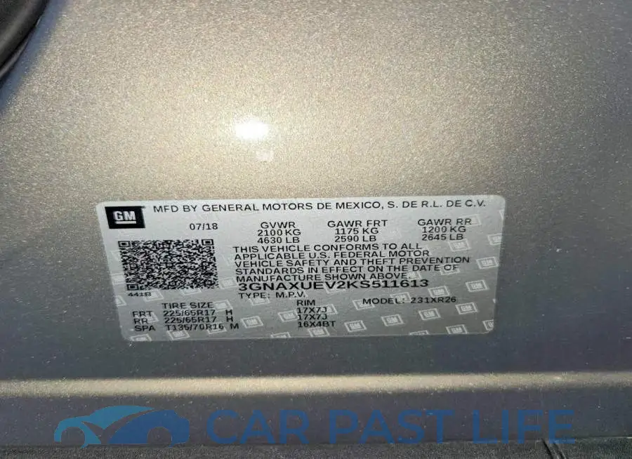 3GNAXUEV2KS511613# 13