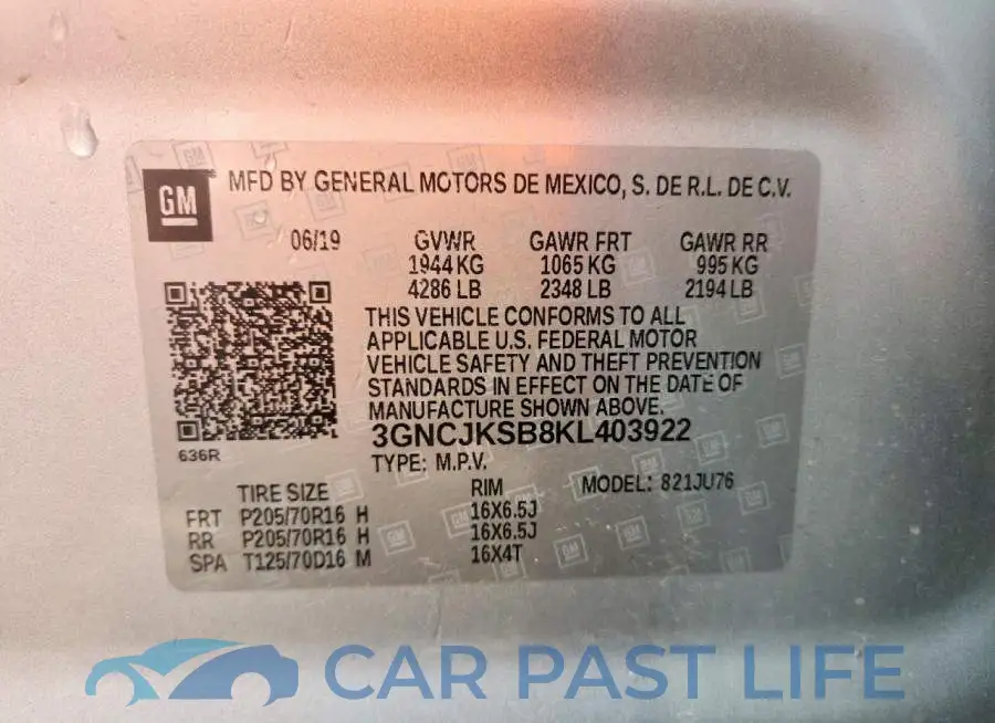 3GNCJKSB8KL403922# 13